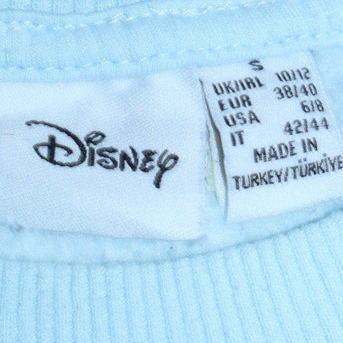 Disney Women Blue Stitch Crew Neck Pullover Sweatshirt Size S 10/12