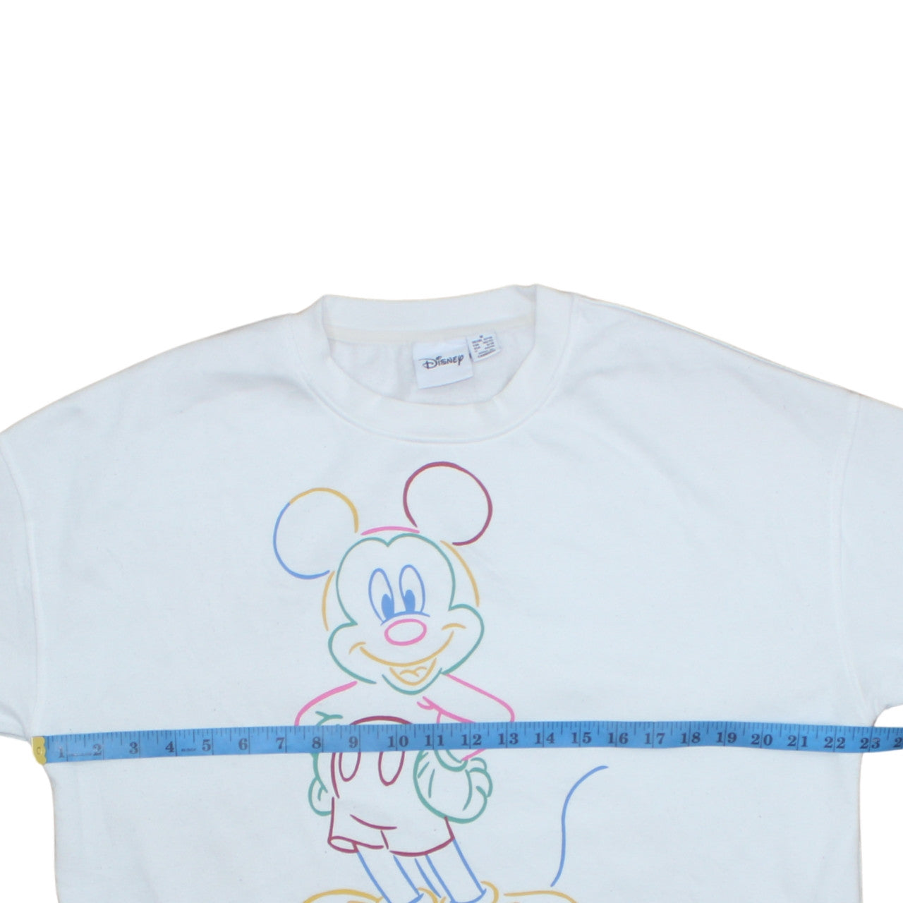 Disney Womens White Mickey Mouse Sweatshirt Size M Graphic Cotton Blend