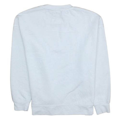 Disney Womens White Mickey Mouse Sweatshirt Size M Graphic Cotton Blend