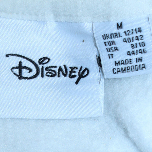 Disney Womens White Mickey Mouse Sweatshirt Size M Graphic Cotton Blend