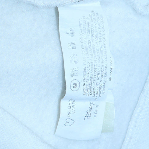 Disney Womens White Mickey Mouse Sweatshirt Size M Graphic Cotton Blend