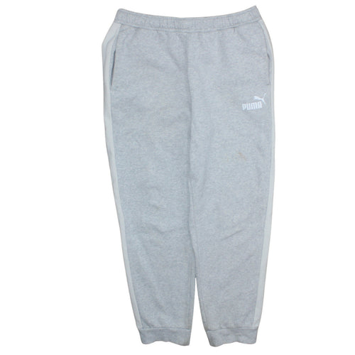 Puma Men's Grey Jogger Sweatpants M Regular Fit Elastic Waist