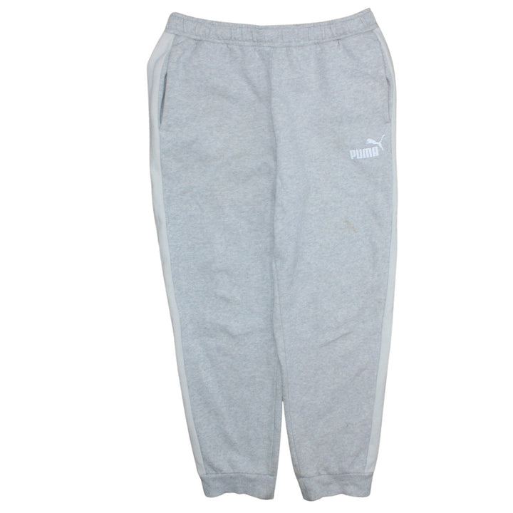 Puma Men's Grey Jogger Sweatpants M Regular Fit Elastic Waist