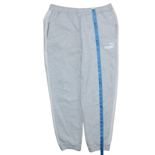 Puma Men's Grey Jogger Sweatpants M Regular Fit Elastic Waist