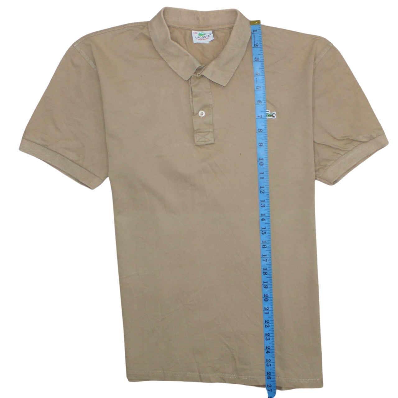 Lacoste Men’s Beige 2XL Short Sleeve Cotton Stretch Polo Shirt