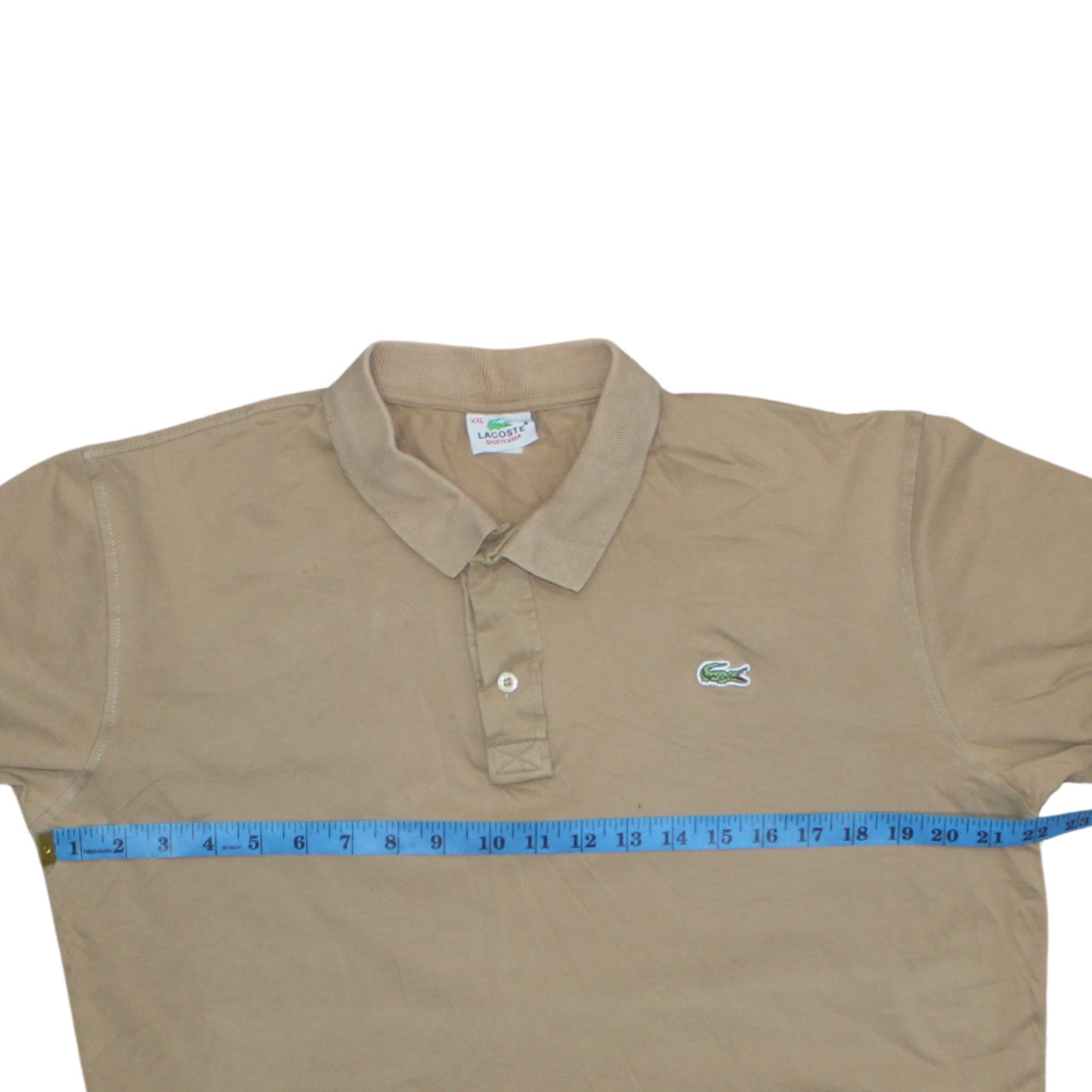 Lacoste Men’s Beige 2XL Short Sleeve Cotton Stretch Polo Shirt