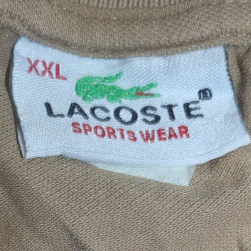 Lacoste Men’s Beige 2XL Short Sleeve Cotton Stretch Polo Shirt