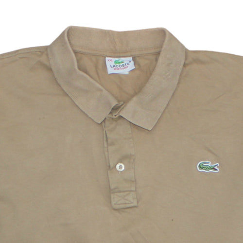 Lacoste Men’s Beige 2XL Short Sleeve Cotton Stretch Polo Shirt