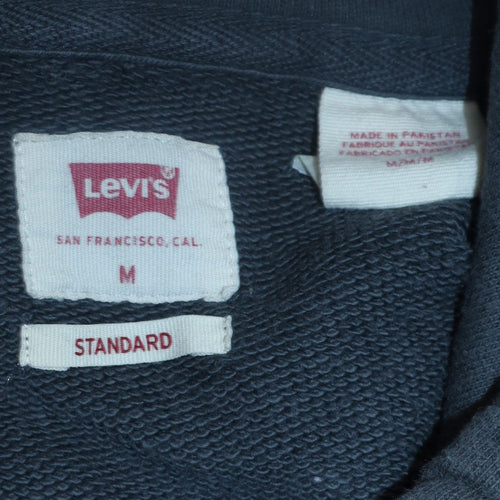 Levi's Men's Grey Pullover Hoodie M Classic Logo Cotton Sweatshirt