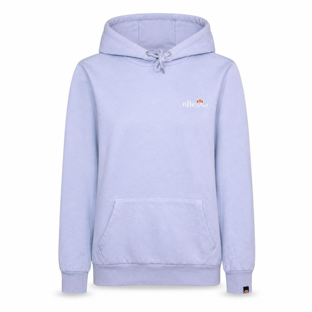 Front view of Ellesse women’s white pullover hoodie uk l casual logo sweatshirt