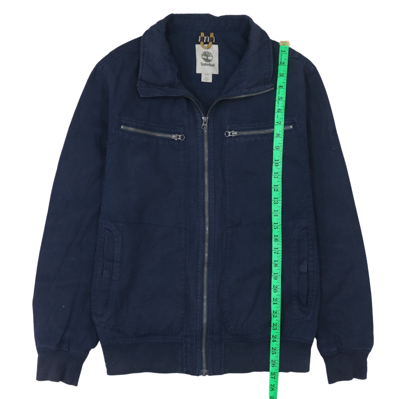 Timberland Men's Blue Cotton Linen Full Zip Jacket Size L