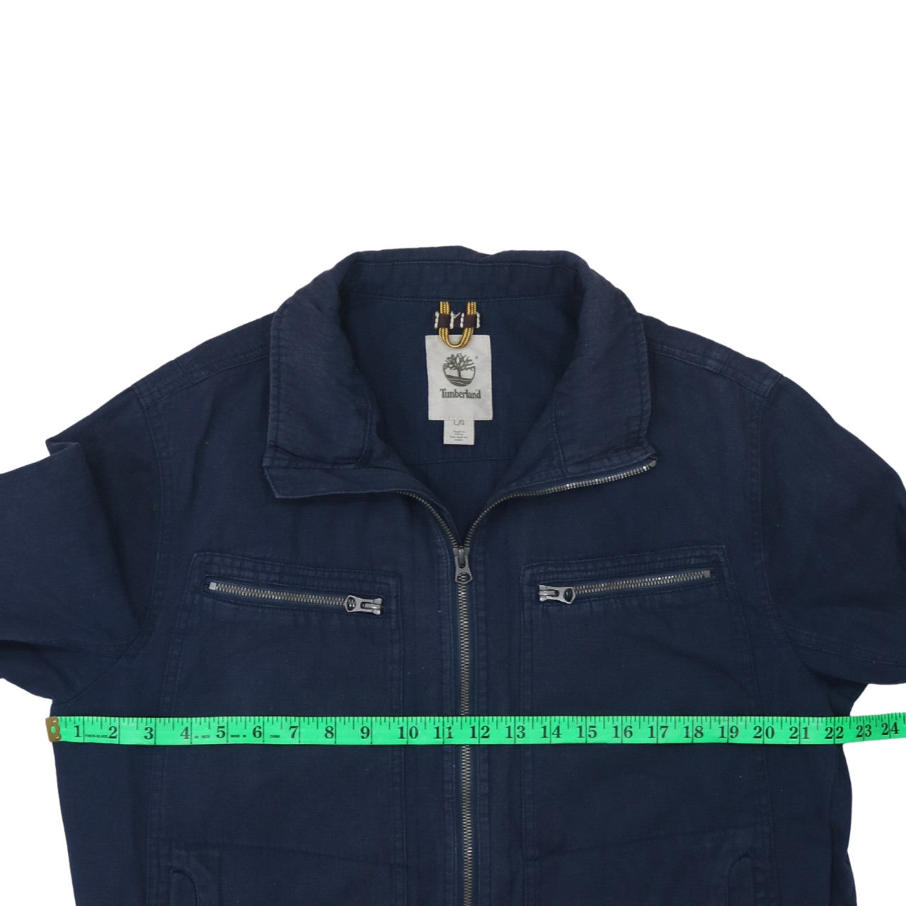 Timberland Men's Blue Cotton Linen Full Zip Jacket Size L