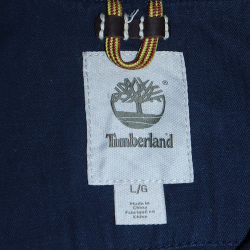 Timberland Men's Blue Cotton Linen Full Zip Jacket Size L