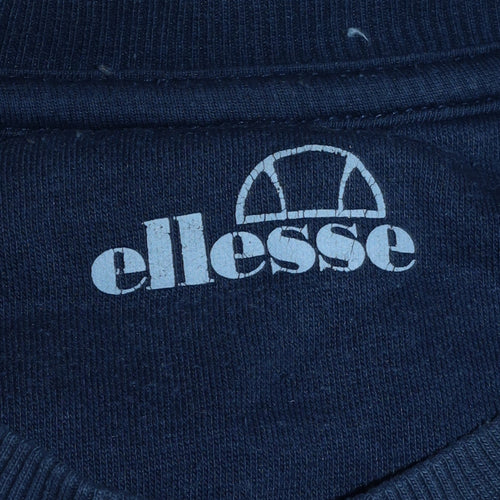 Ellesse Men's Blue Crew Neck Logo Sweatshirt Size M