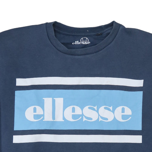 Ellesse Men's Blue Crew Neck Logo Sweatshirt Size M