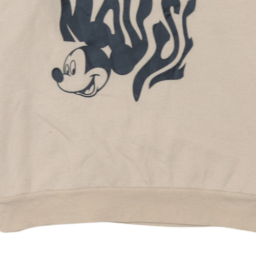 Disney x Primark Womens Beige Mickey Mouse Pullover Hoodie Size M 12-14