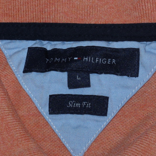 Tommy Hilfiger Men's Brown Slim Fit Cotton Polo Shirt L