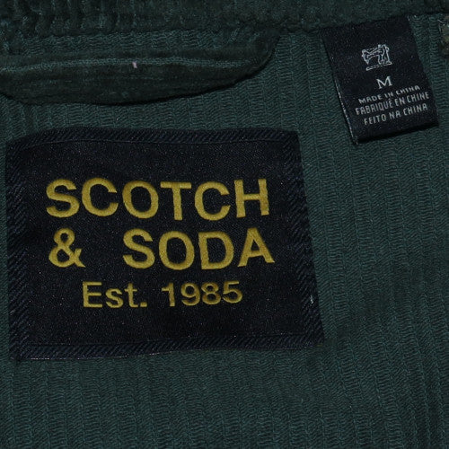 Scotch & Soda Men's Green Corduroy 1/4 Zip Jacket Size M