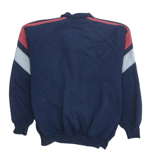 Adidas Women Navy Blue Red Grey Full Zip Sweatshirt Size M Retro Style