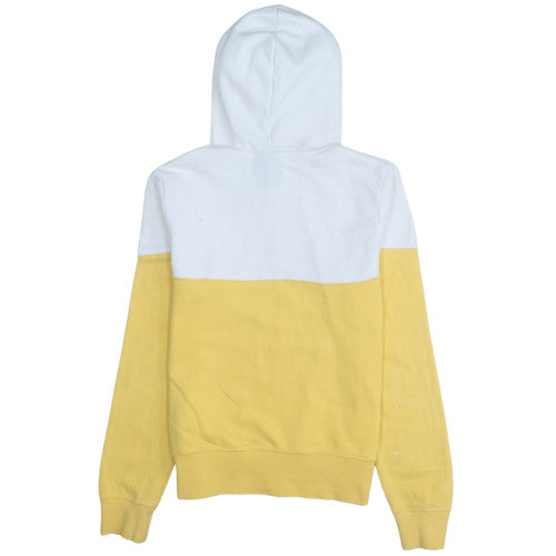 Nike Men's Yellow & White Pullover Hoodie Small Graphic Logo Cotton Blend