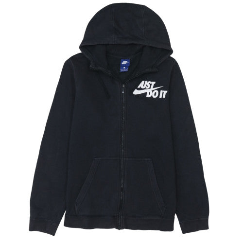 Nike Mens Black Full Zip Hoodie Small Just Do It Logo Sweatshirt