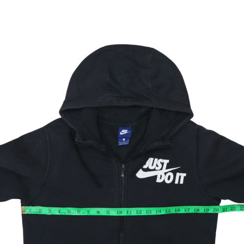 Nike Mens Black Full Zip Hoodie Small Just Do It Logo Sweatshirt