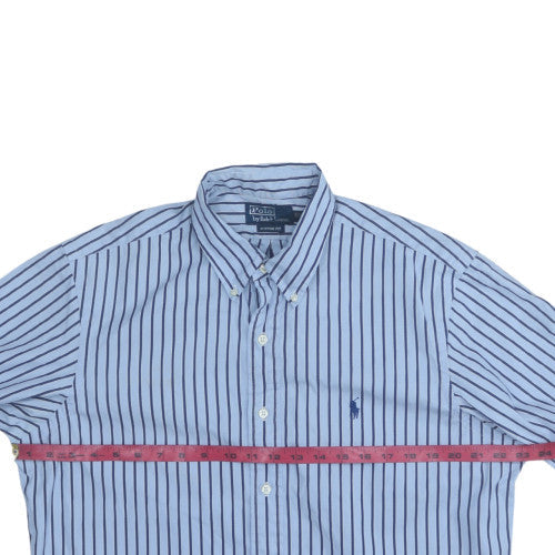 Ralph Lauren Men’s Blue Striped Button-Down Shirt L Slim Fit