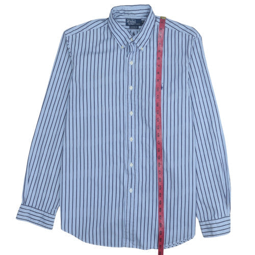 Ralph Lauren Men’s Blue Striped Button-Down Shirt L Slim Fit