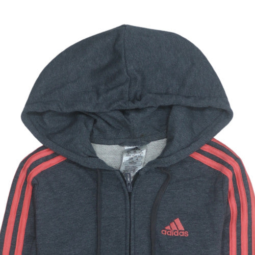 Adidas Womens Navy Full Zip Hoodie XS Hooded Sweatshirt Casual