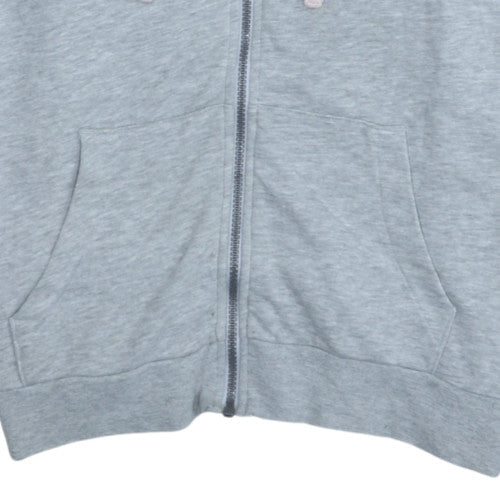 U.S. Polo Assn Women Grey Full Zip Hoodie M Cotton Blend Casual