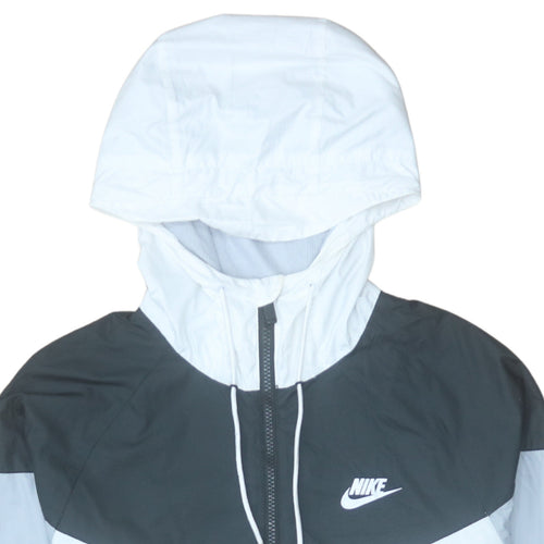 Nike Men's Grey Full Zip Hooded Sports Jacket Size S
