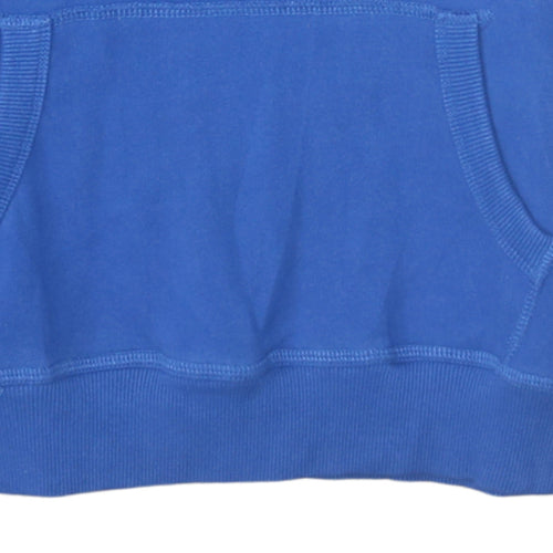 Superdry Womens Blue Pullover Hoodie UK 12 Classic Fit Cotton Vintage Style