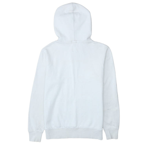 GAP Teens White Pullover Hoodie XS Retro Striped Fleece Sweatshirt