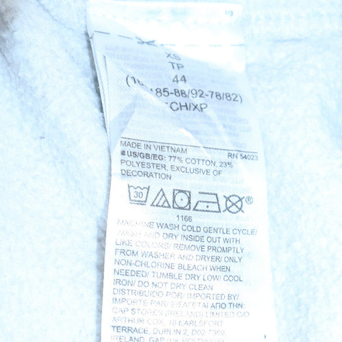 GAP Teens White Pullover Hoodie XS Retro Striped Fleece Sweatshirt