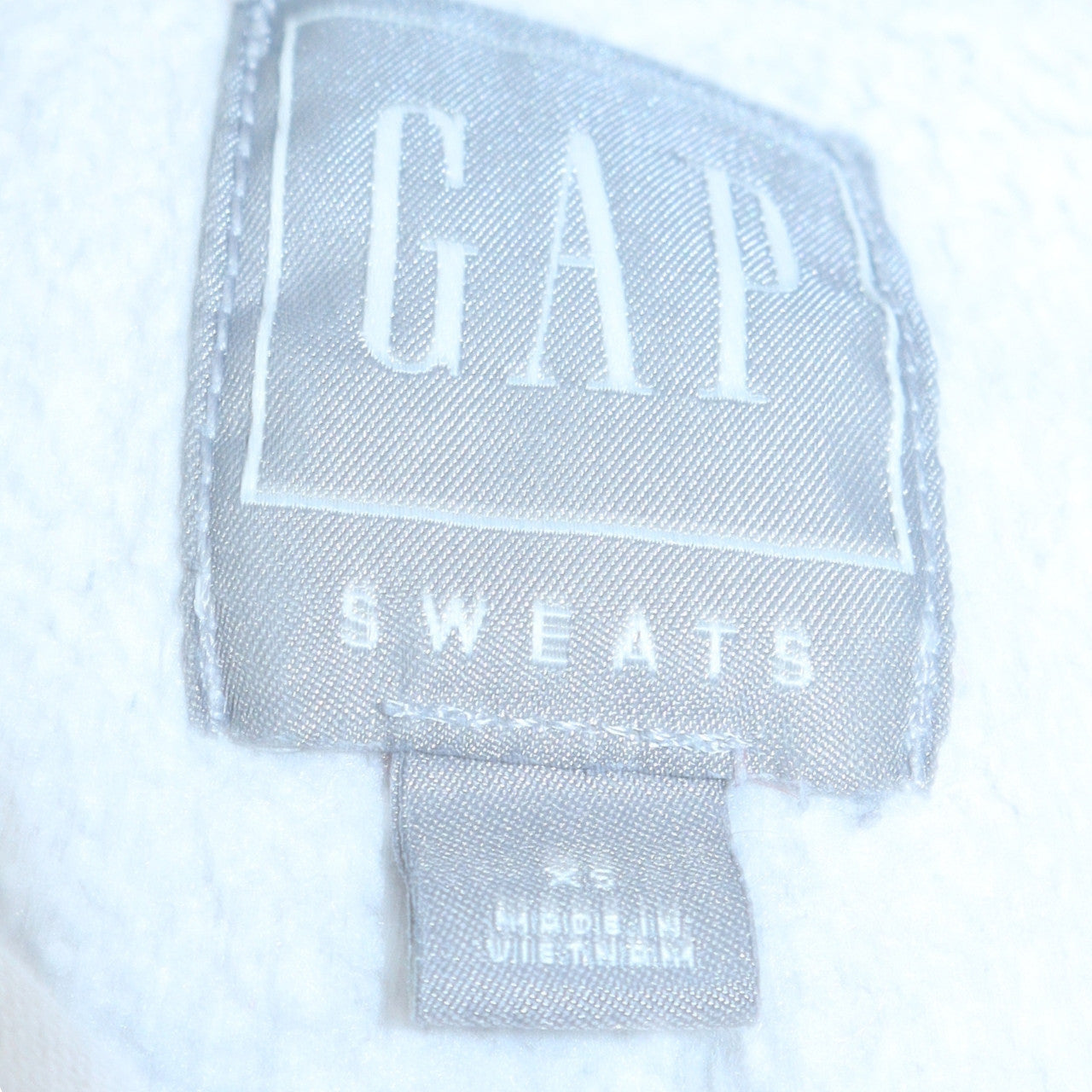 GAP Teens White Pullover Hoodie XS Retro Striped Fleece Sweatshirt