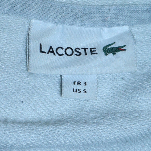 Lacoste Mens Grey Pullover Hoodie S Logo Fleece Sweatshirt
