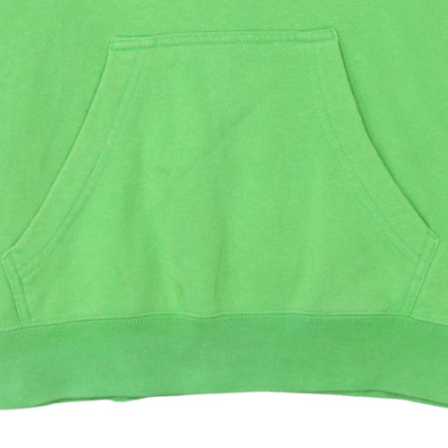 Champion Men's Green Pullover Hoodie Small Logo Print Cotton Blend