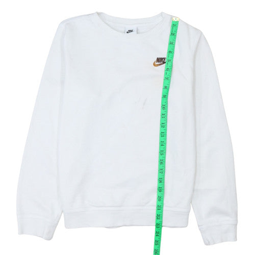 Nike Teens White Pullover Sweatshirt XL Crew Neck Fleece Sports Logo