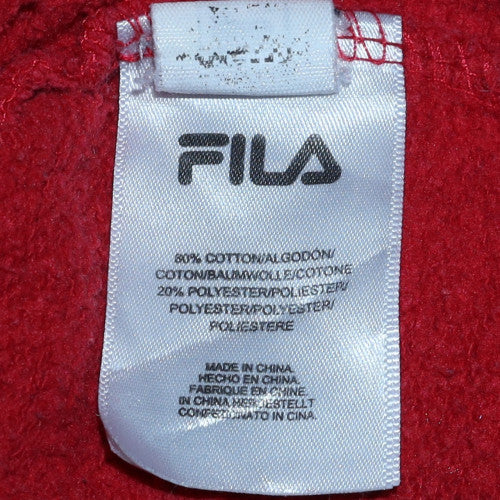 Fila Mens Red Crew Neck Logo Pullover Sweatshirt M
