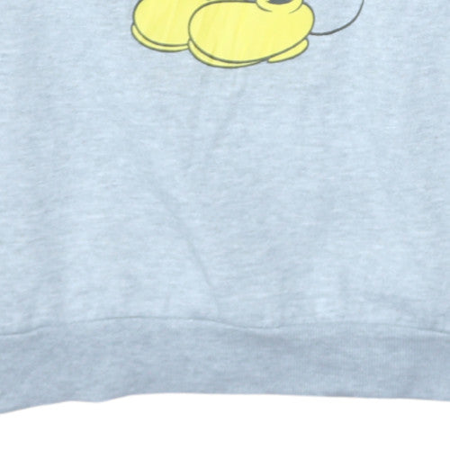 Disney Women Grey Mickey Mouse Crew Neck Pullover Sweatshirt Size M 12/14