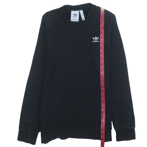 adidas Mens Black Crew Neck Sweatshirt Size S Pullover Fleece