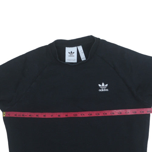 adidas Mens Black Crew Neck Sweatshirt Size S Pullover Fleece