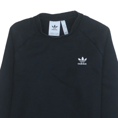 adidas Mens Black Crew Neck Sweatshirt Size S Pullover Fleece