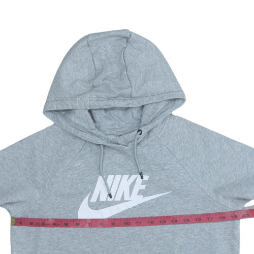 Nike Men's Grey Pullover Hoodie Small Graphic Logo Fleece