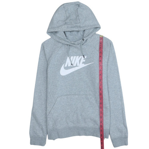 Nike Men's Grey Pullover Hoodie Small Graphic Logo Fleece