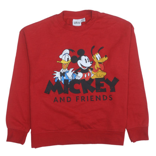 Disney Women Red Mickey and Friends Pullover Sweatshirt Size S