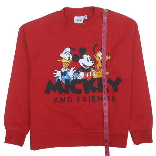 Disney Women Red Mickey and Friends Pullover Sweatshirt Size S