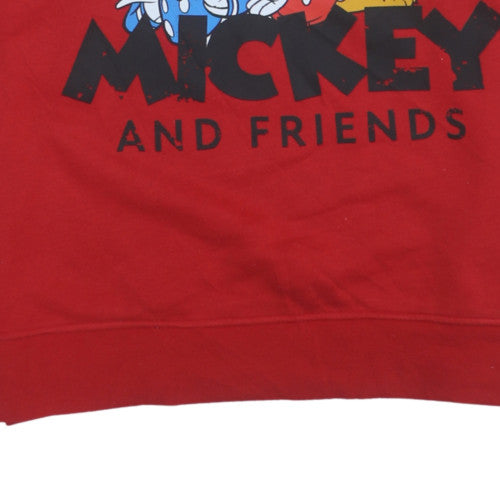 Disney Women Red Mickey and Friends Pullover Sweatshirt Size S