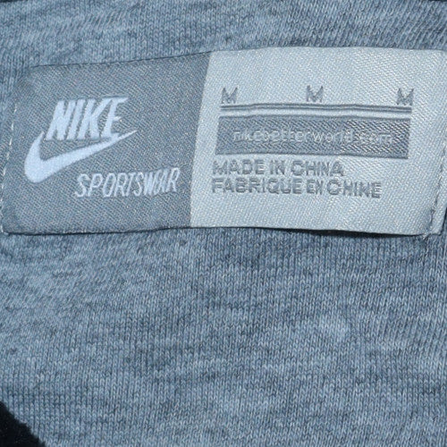 Nike Men's Black Full Zip Fleece Hoodie M Regular Logo Sportswear