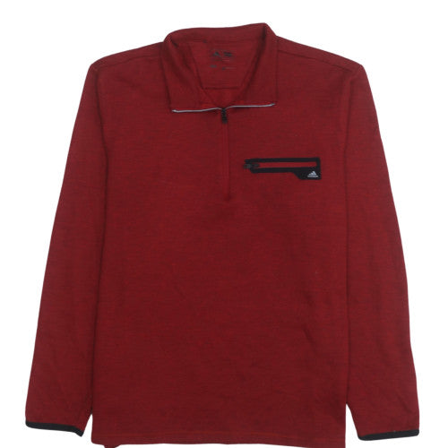 Adidas Men's Red 1/4 Zip Mock Neck Sweatshirt Size M